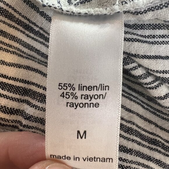 Maurices Women’s Linen Blend Blazer Striped Medium Size Pockets Button - Picture 6 of 9